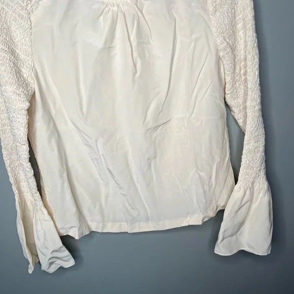A.L.C. Sidra Silk Bell Sleeve Blouse - Ivory - Picture 6 of 12